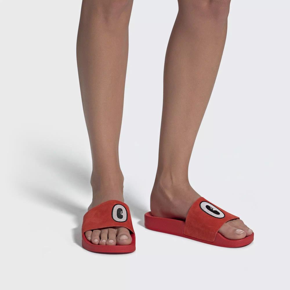 Adidas Adilette Chanclas Rojos Para Mujer (MX-37442)